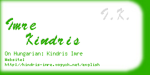 imre kindris business card